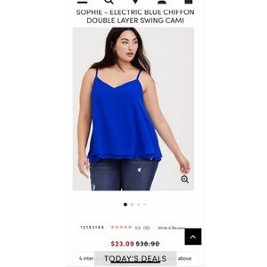 Torrid blue swing cami